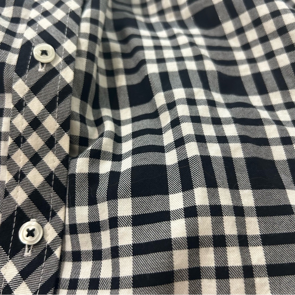 Talbots Plaid Check Metallic Thread Button Down S… - image 4